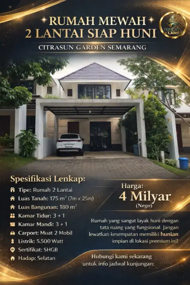 RUMAH MEWAH DI JUAL KAWASAN CITRASUN GARDEN BUKIT SARI SEMARANG