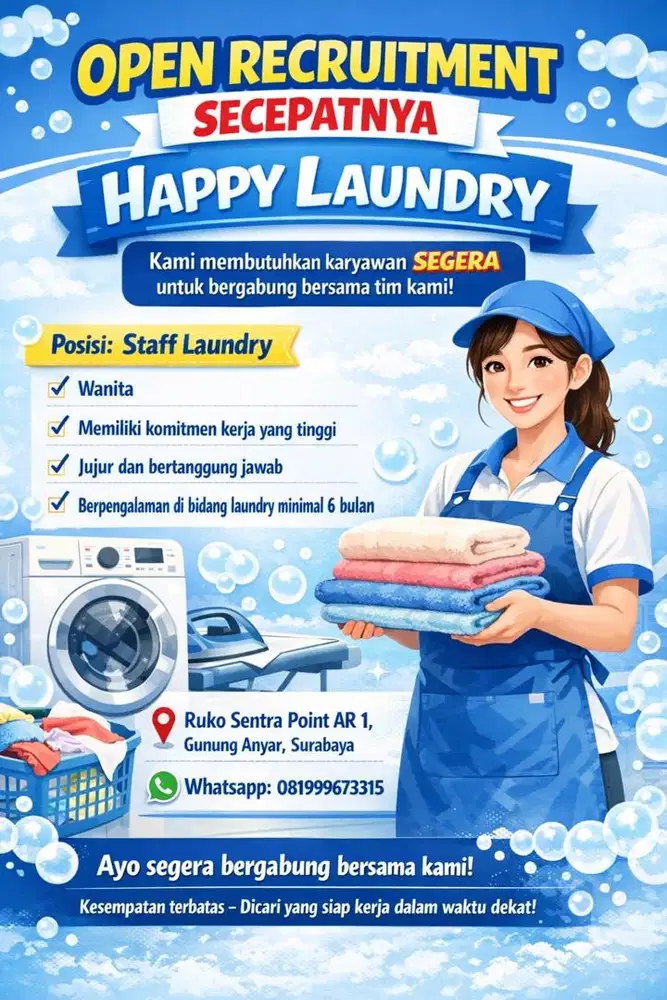 LOWONGAN KERJA LAUNDRY