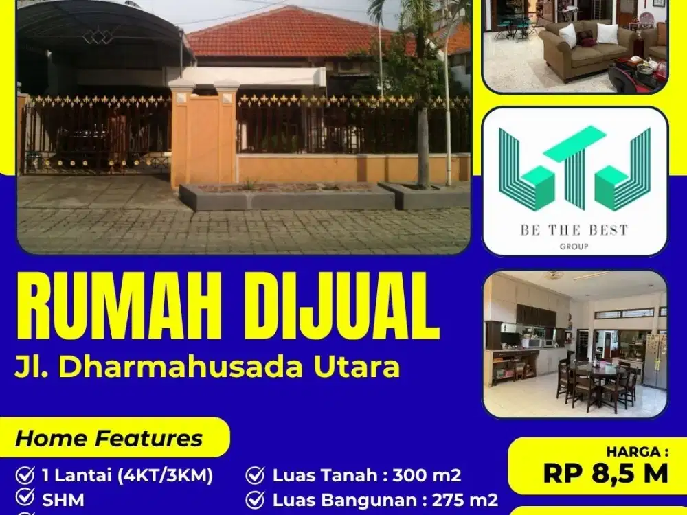 SEMI FURNISH!! JUAL CEPAT RUMAH DI JALAN DHARMAHUSADA UTARA SURABAYA