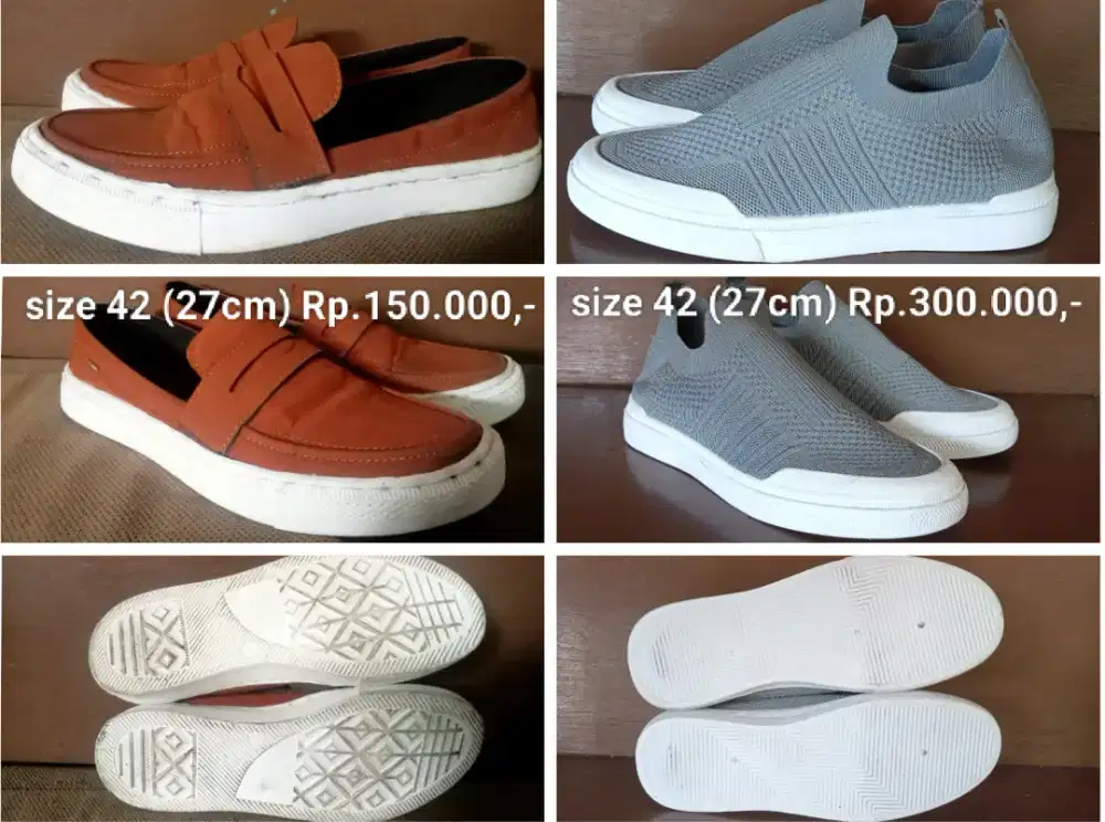 Sepatu slip on casual size 42 (27cm)