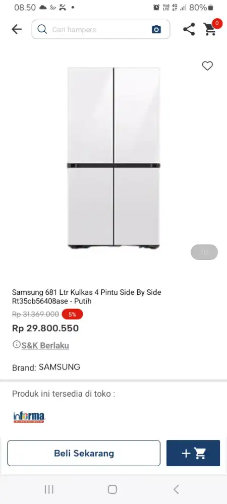 PROMO KREDIT SAMSUNG 681LTR KULKAS 4 PINTU SBS