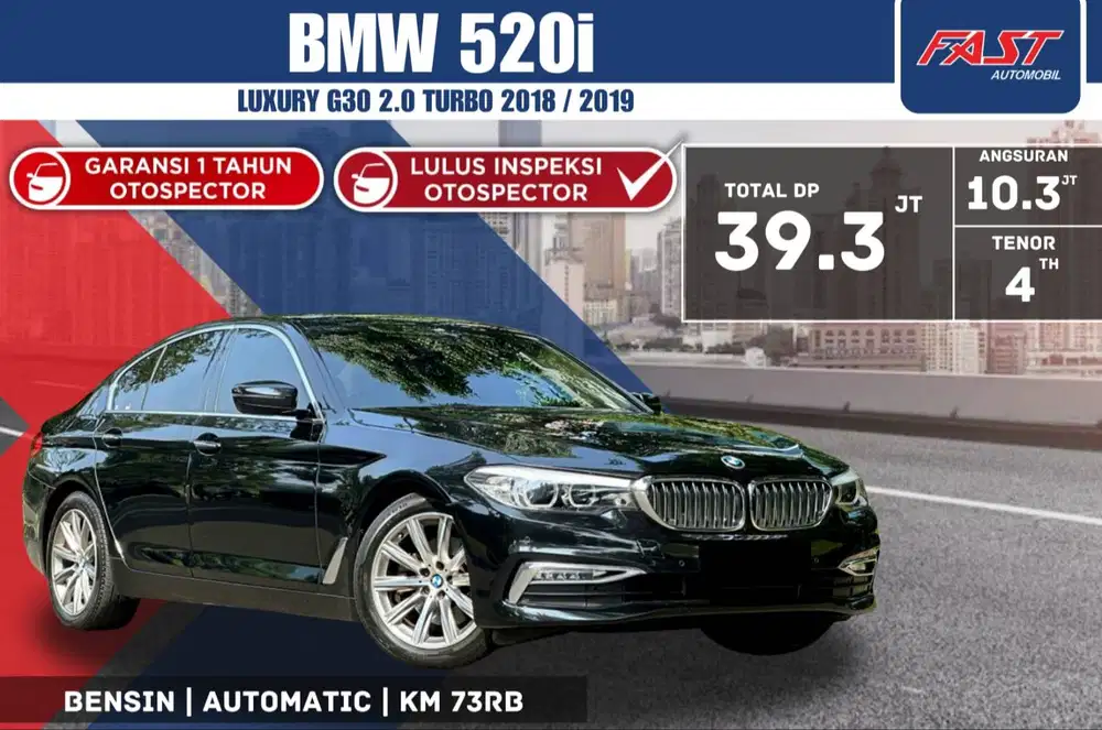 BMW 520i LUXURY 2019 / 2018 G30 KM.73RB PAJAK PANJANG
