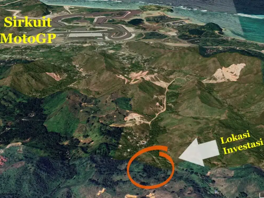 Investasi Lahan yang masih tersisa berjarak 2000an meter dari Sirkuit MotoGP