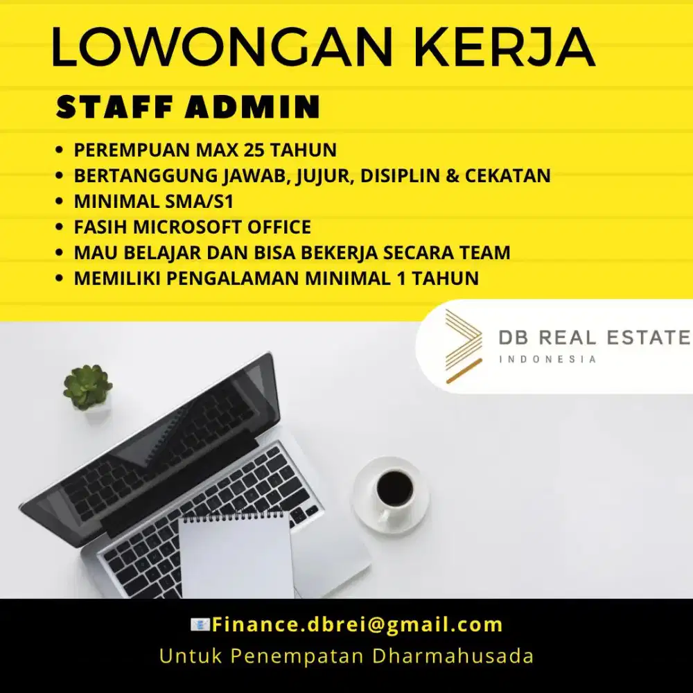 Dibutuhkan Staff Admin