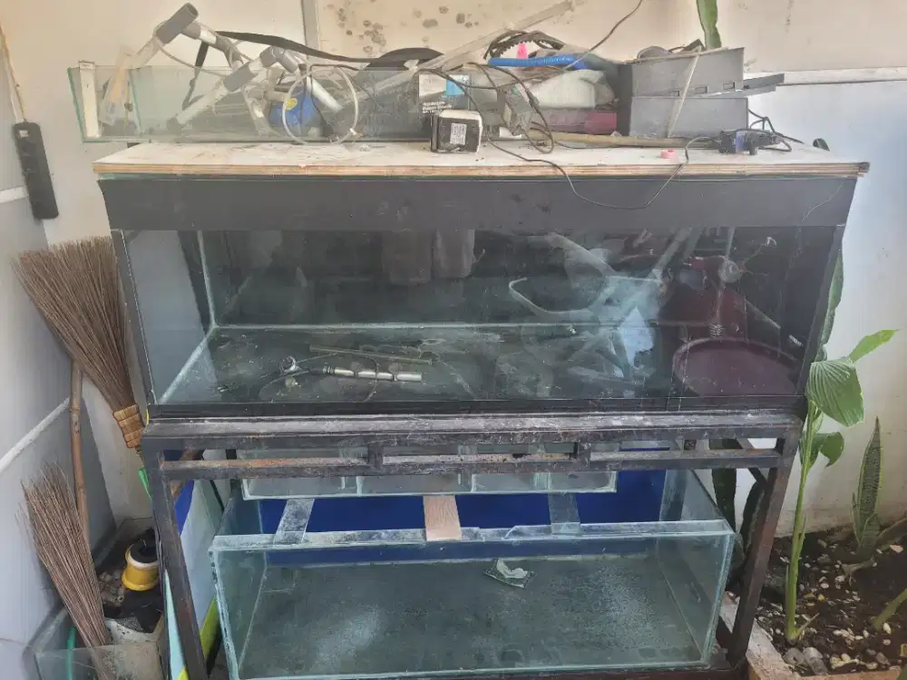Jual Cepat 2 Set Aquarium Jumbo (Tebal & Kokoh) + Full Bonus