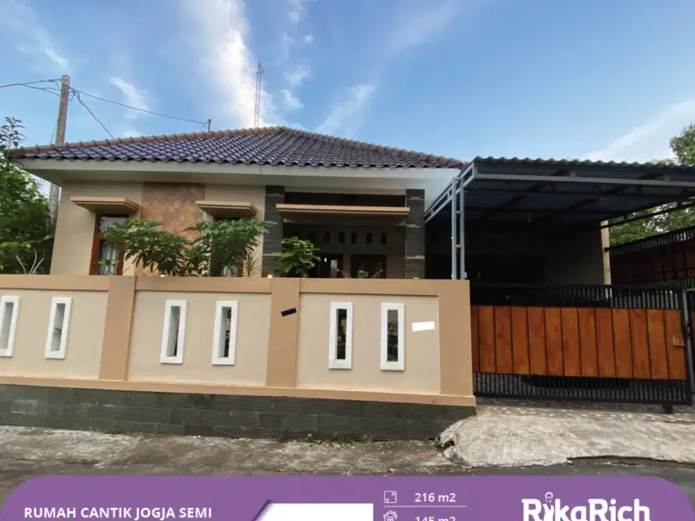 Rumah Cantik Jogja Semi Furnish Satu Lantai Bangunan Berkualitas