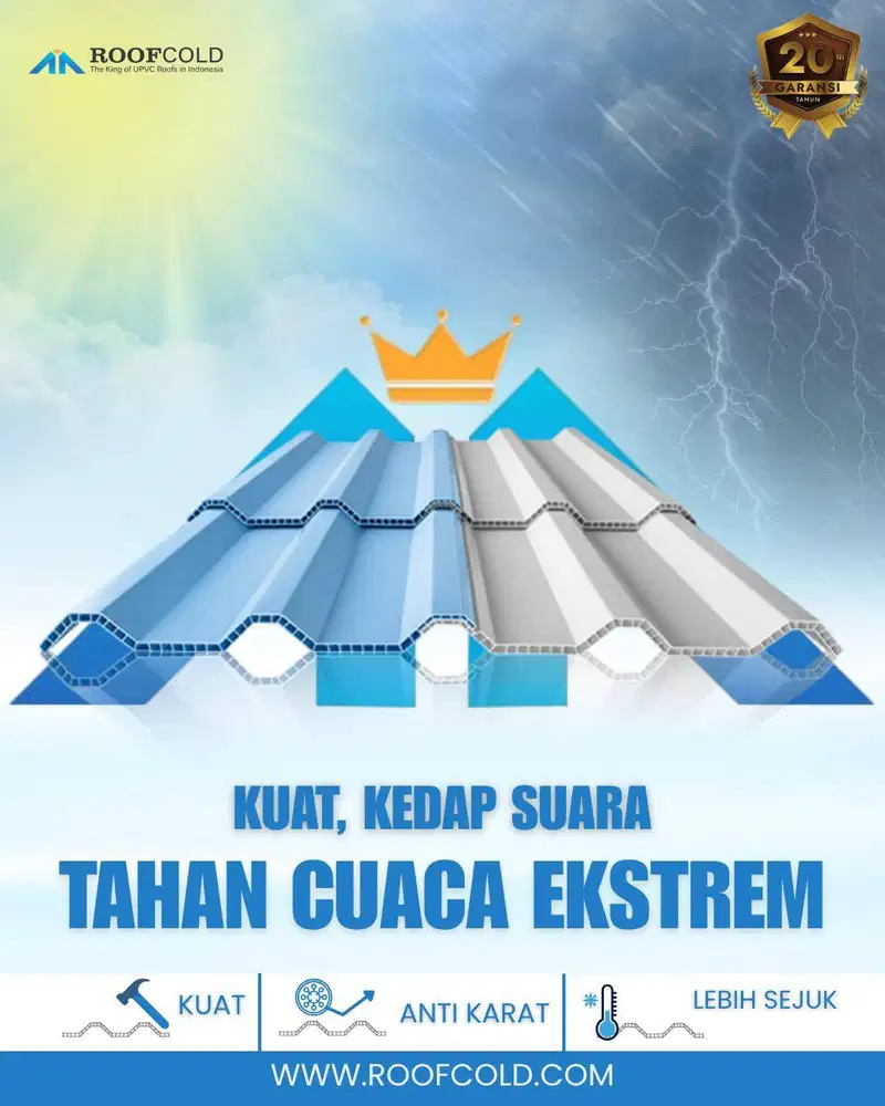 JUAL ATAP ALD3RON UPVC MERK ROOFCOLD LEBAR 860cm, P 2m-12m