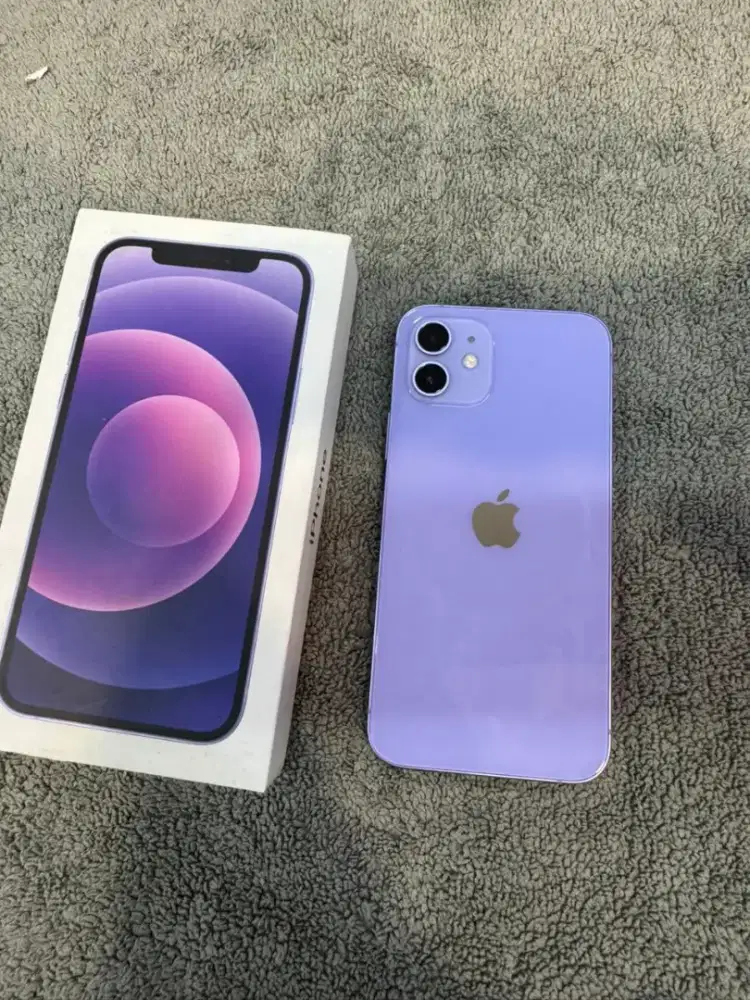 iPhone 12 128GB Purple Ex ibox bh 88% lengkap