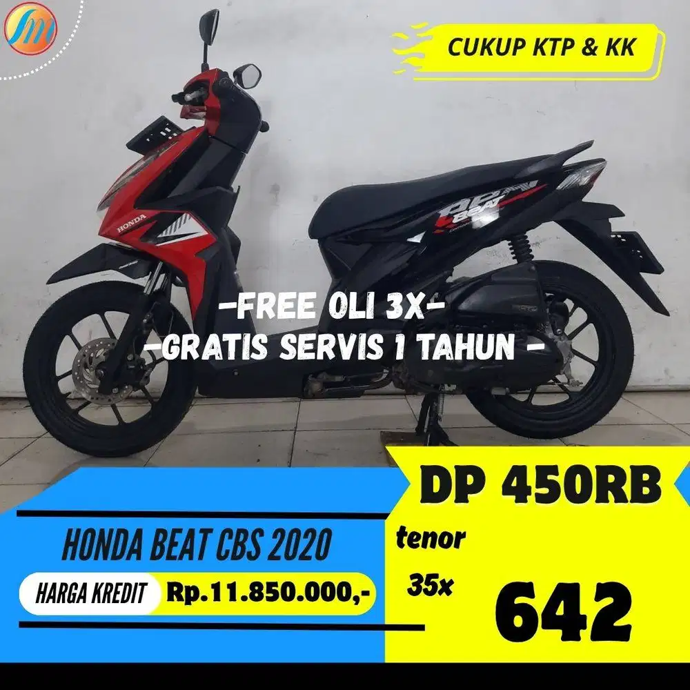 HONDA BEAT CBS 2020 KREDIT MURAH DP HANYA 450RB ANGSURAN RINGAN KTP+KK