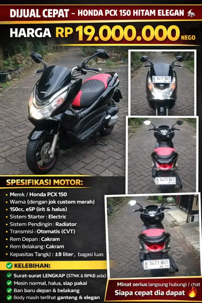 Jual motor Honda PCX 150cc th 2013