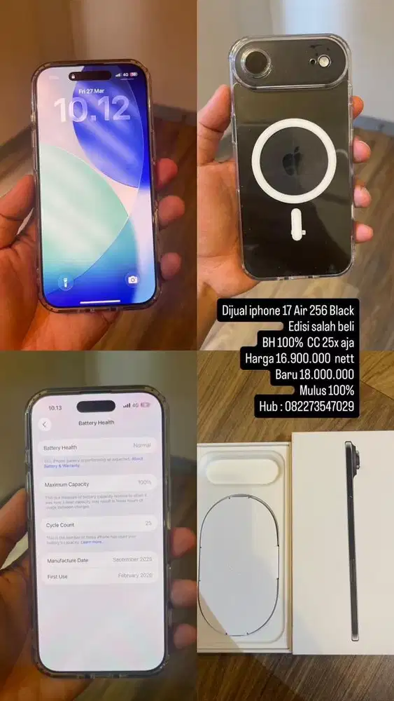 Iphone 17 Air 256GB Black edisi buka kotak
