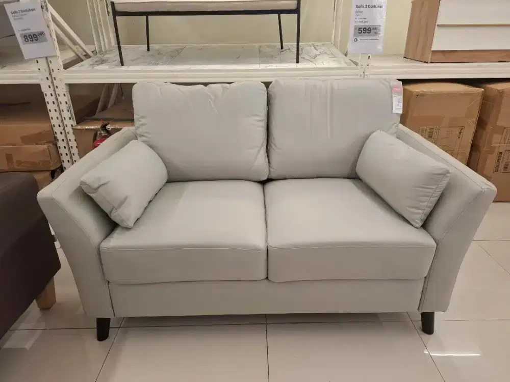 Sofa 2 Seat Light Grey Livy