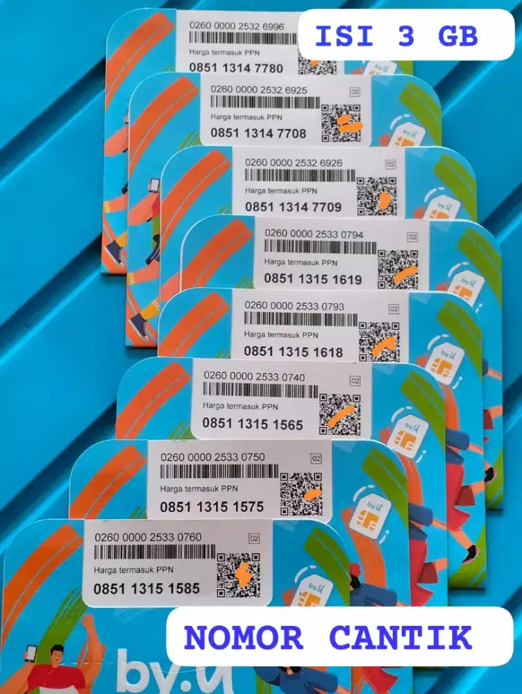 NOMOR CANTIK ByU ISI 3 GB NASIONAL KARTU TIDAK ADA HANGUSNYA.