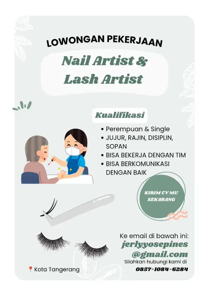 Dicari Nail Artist Berpengalaman - Khusus yang Serius Kerja.