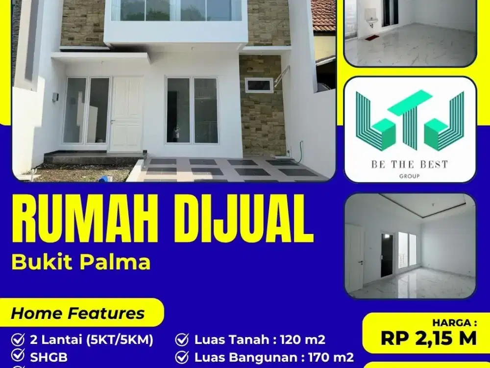SIAP HUNI + BARU GRESS!! RUMAH 2 LANTAI HARGA SPESIAL DI PERUM BUKIT PALMA