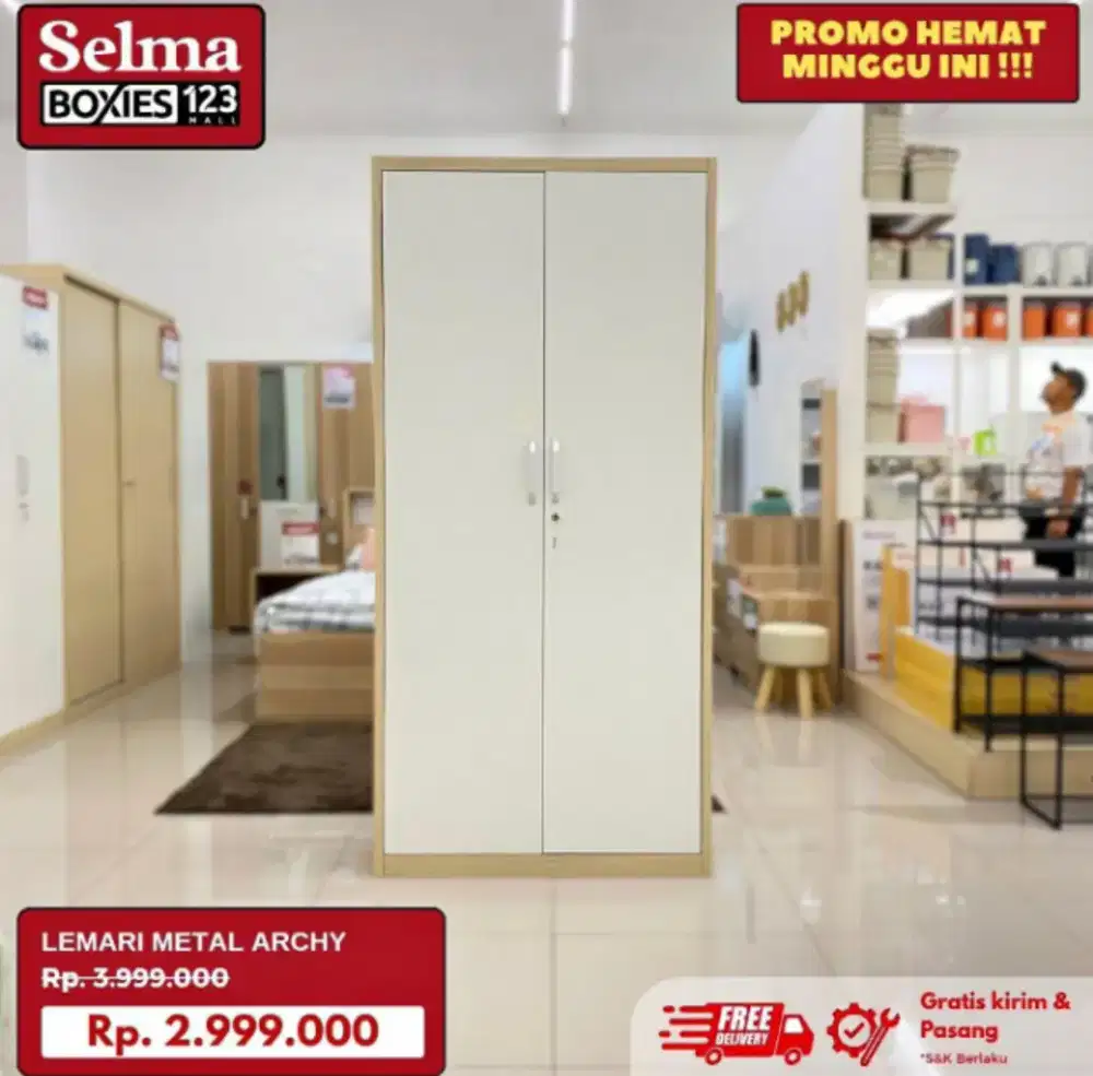 Lemari pakaian bahan besi kokoh