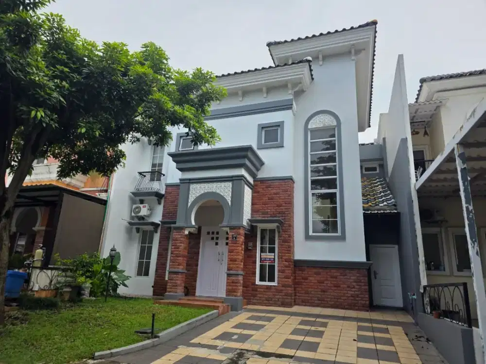 Rumah disewakan di gading serpong cluster alicante harga 90 jt per tahun baru renovasi ukuran 180