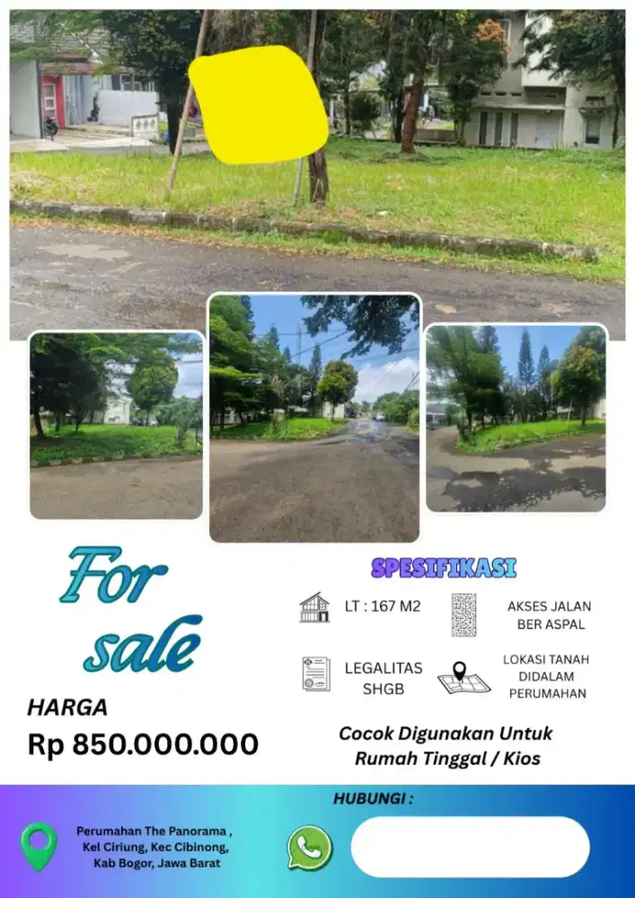 Dijual Tanah Perumahan The Panorama Cibinong