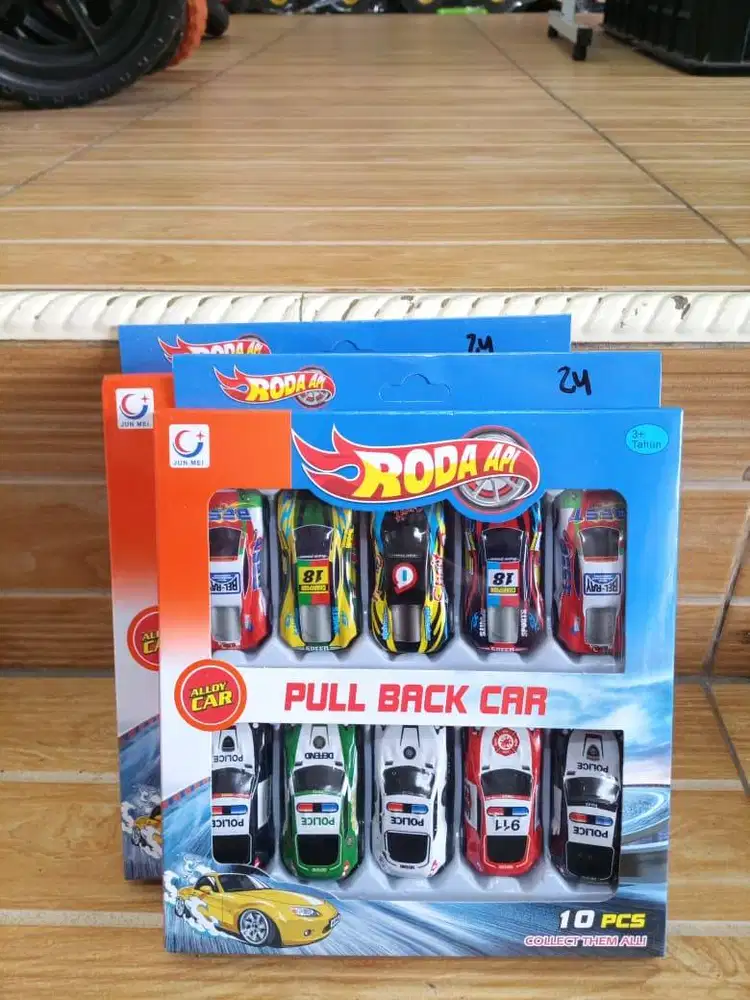 mainan anak set mobil isi 10 pullback