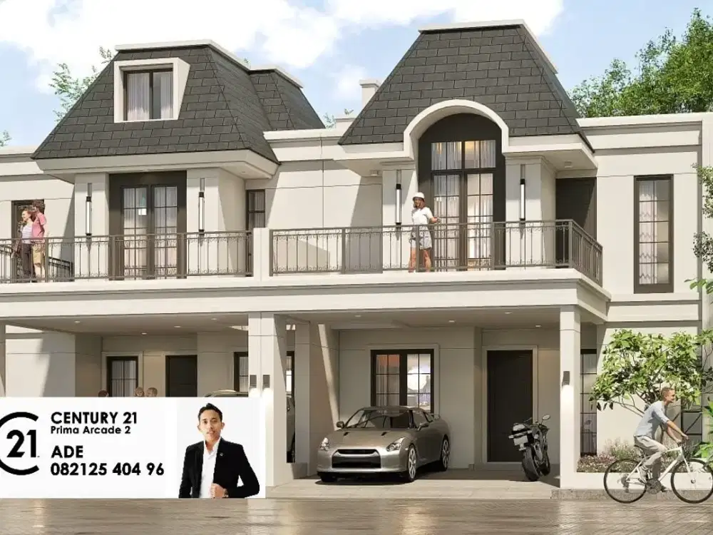 Rumah 2 Lantai Layout Ideal dg Carport 2 di Graha Raya AM-17190