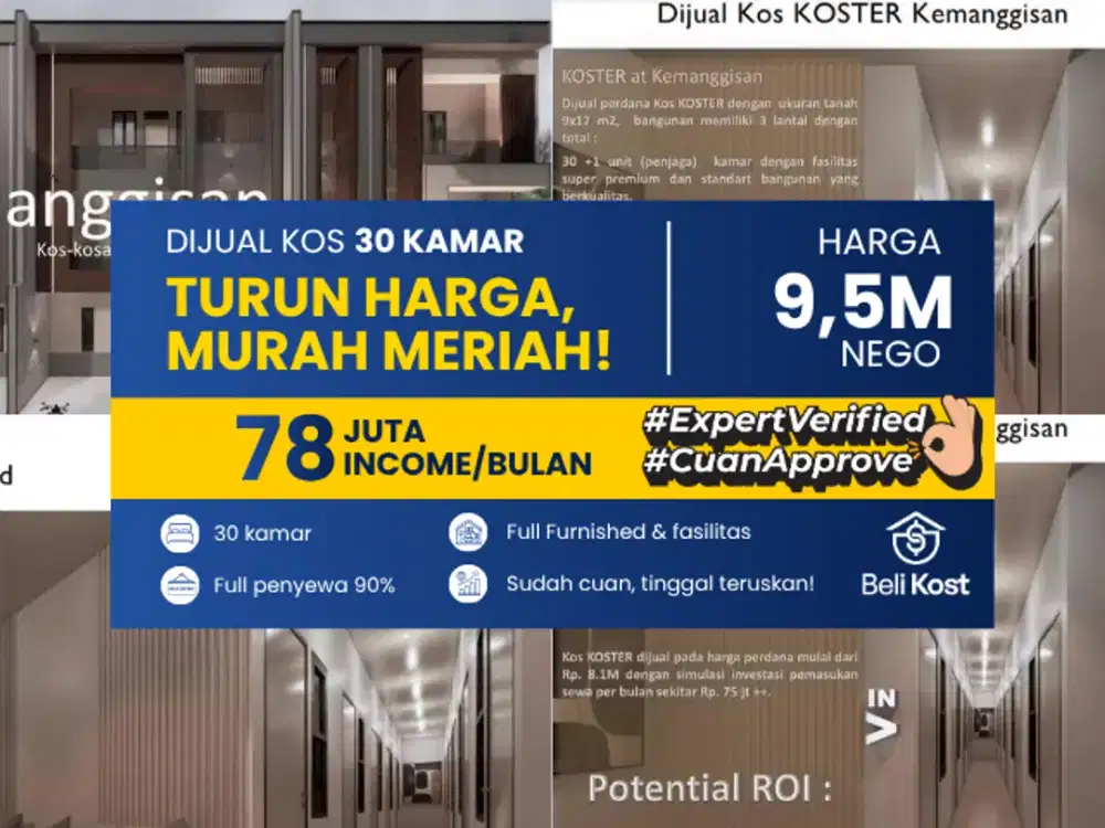 DIJUAL CEPAT Kosan Di TOMANG Jakarta TImur Income sampai 78juta / Bulan