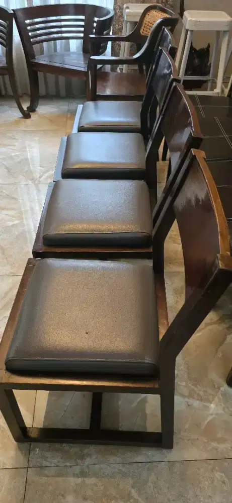 (4pc) kursi kantor kayu spons kulit/kursi kerja/kursi ex cafe