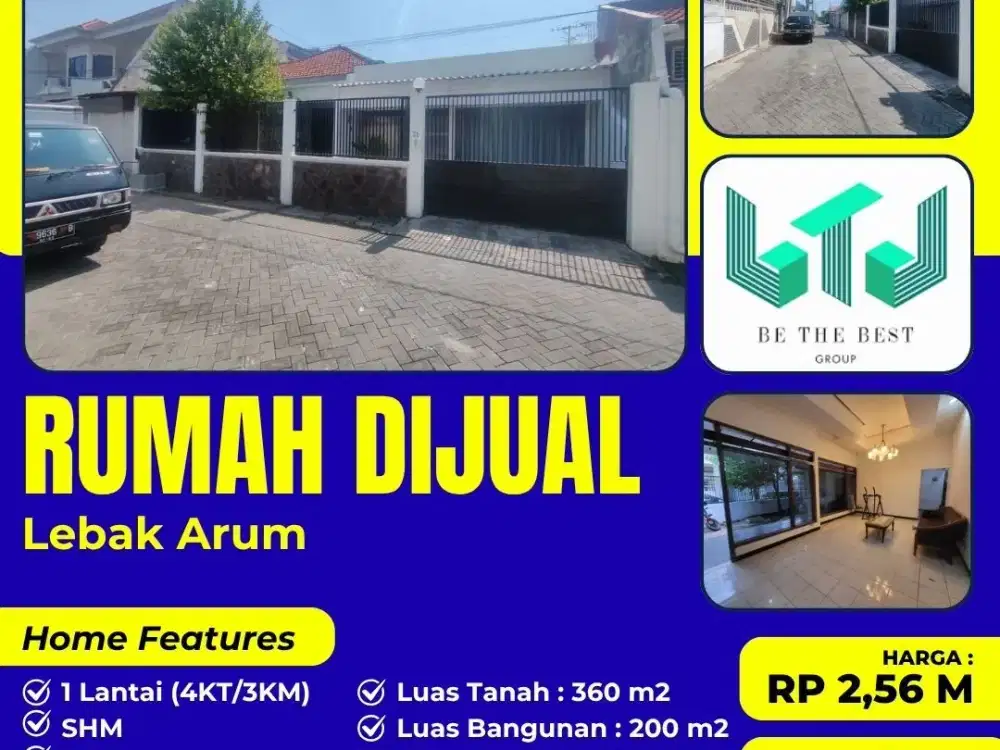 DIJUAL RUMAH LUAS 360 M2 – HARGA HITUNG TANAH SAJA DI LEBAK ARUM – GADING TAMBAKSARI
