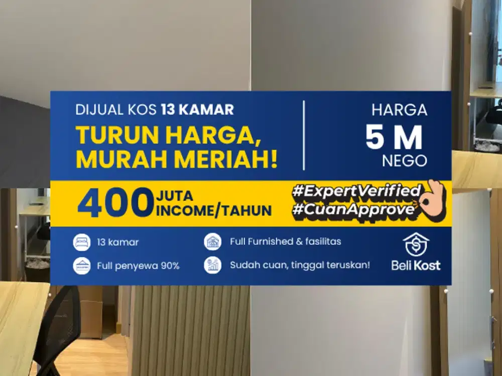 DIJUAL CEPAT KOSAN Di Jakarta Barat Kawan Lama Income Sampai 400Juta/Tahun