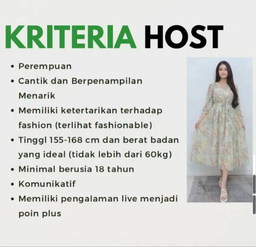 Lowongan Kerja Host Live (urgent)