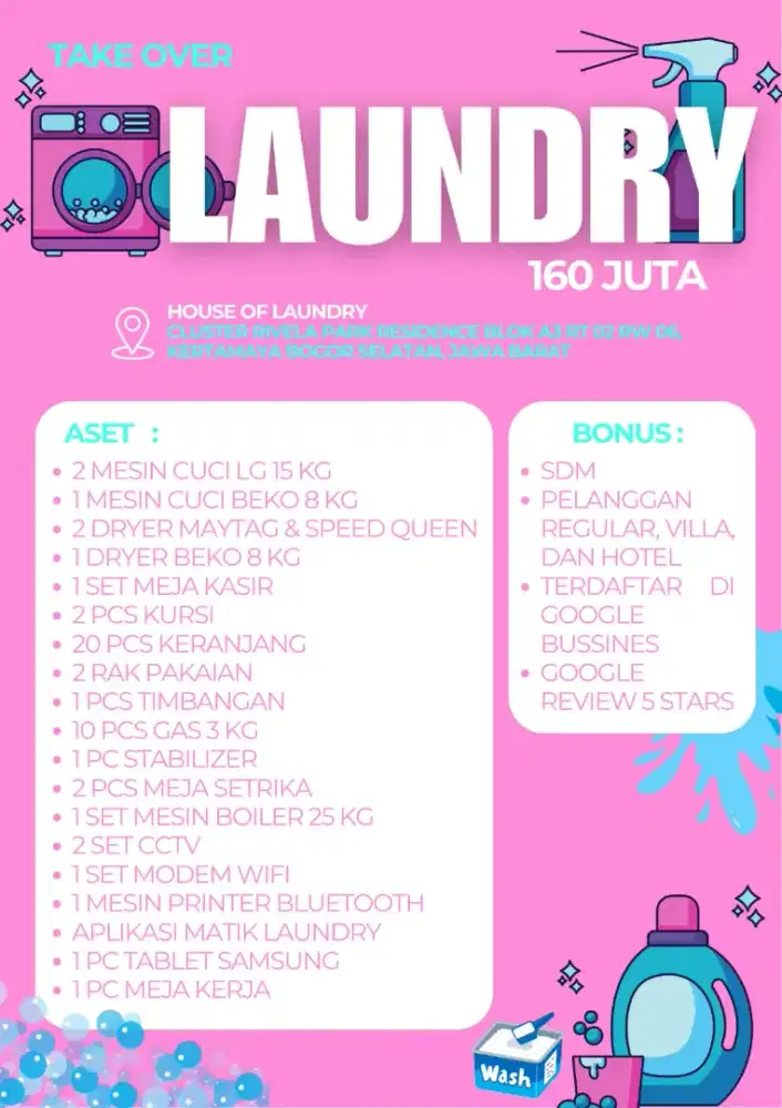 Take Over Bisnis Laundry Bogor Selatan