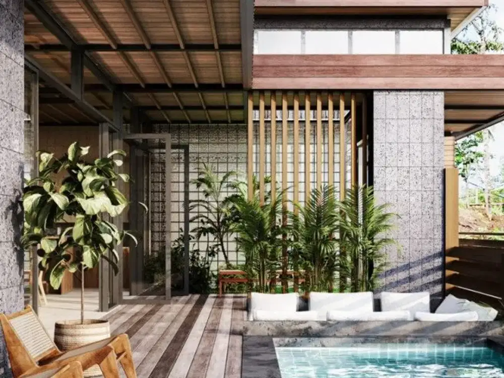 Vila dengan pemandangan panorama hutan dan matahari terbenam!