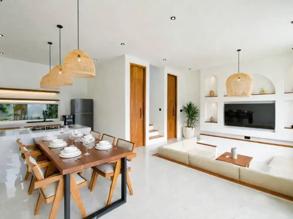 Vila bergaya Mediterania hanya 3 menit dari laut, aset sewa siap pakai!