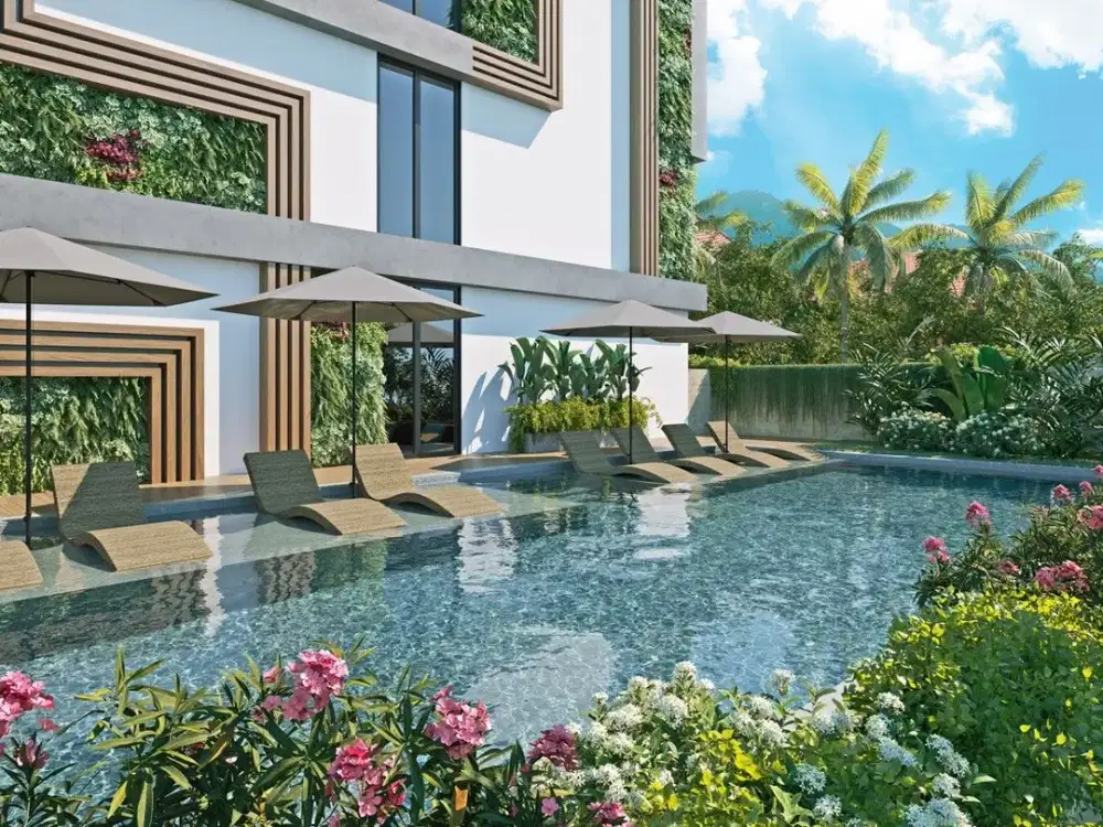 Apartemen dengan pemandangan laut hanya 1 menit dari Pantai Batu Bolong di jantung Canggu