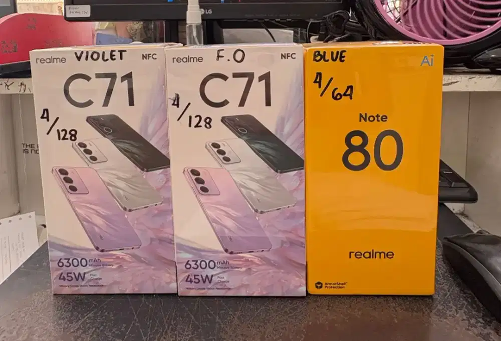 Realme C71 4/128 new bisa NFC|| spek diatas Realme Note 80