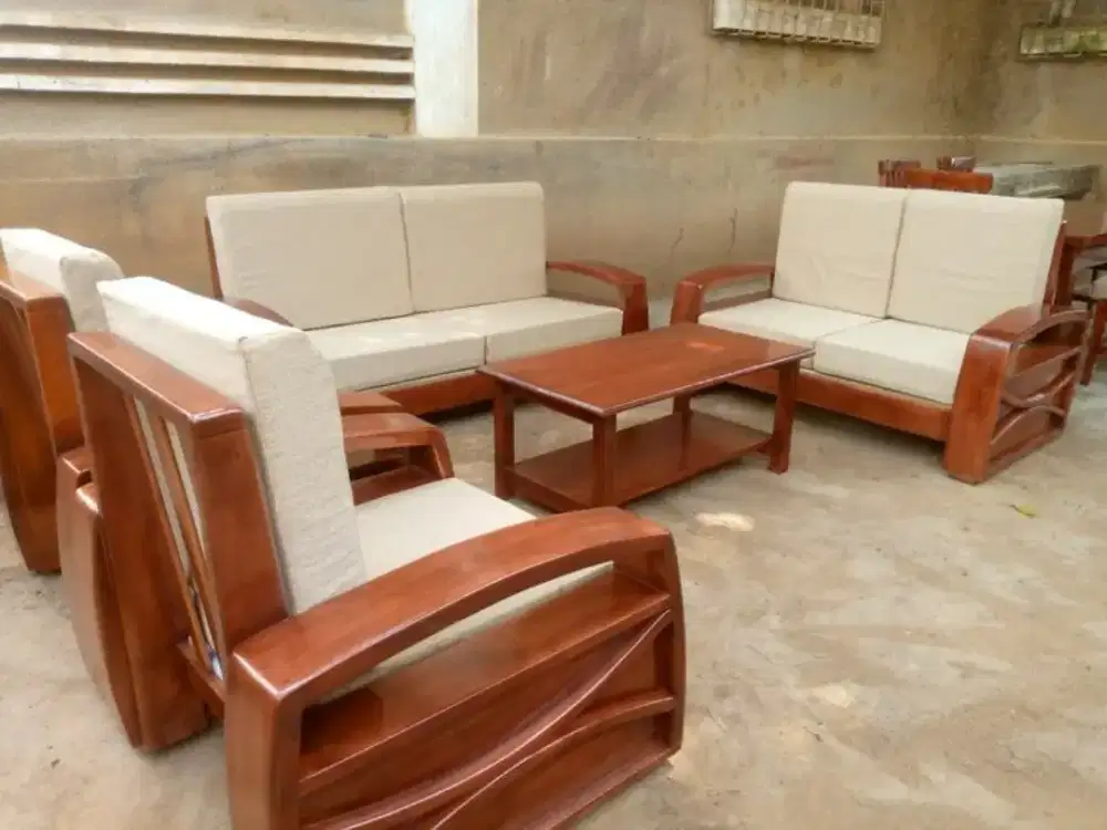 Kursi tamu sofa minimalis jati