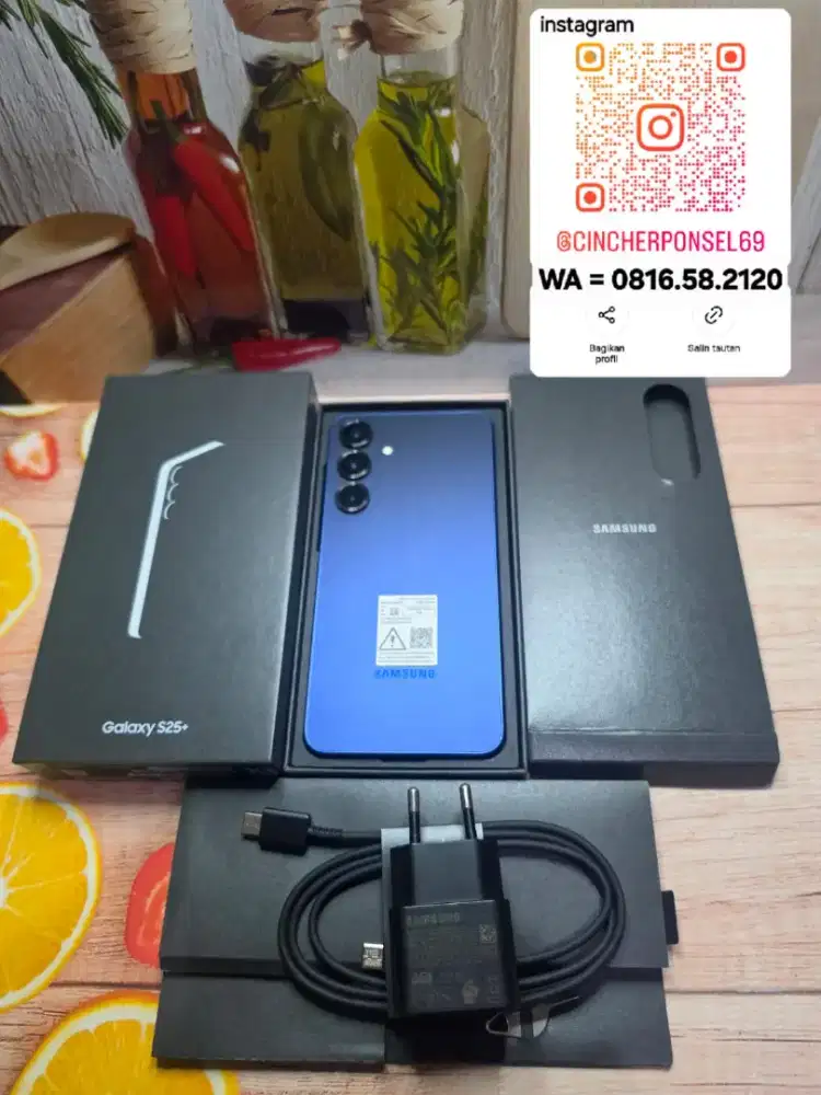 Jual hp likenew SAMSUNG S25 plus 5g ram 12gb istimewa free adaptor