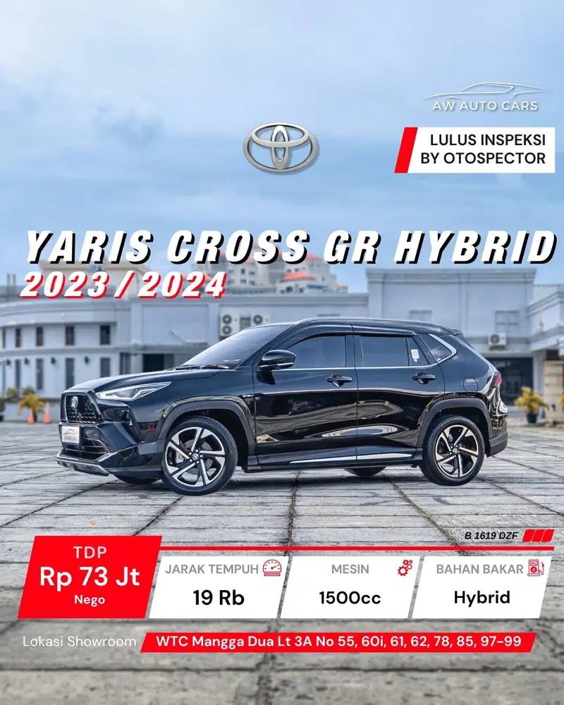 [KM 19 RB] Toyota Yaris Cross GR Hybrid 2024 NIK 2023 Low KM TSS