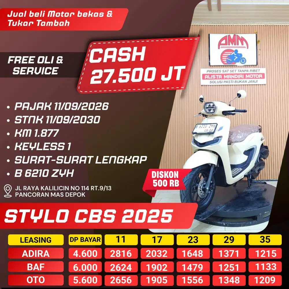 STYLO CBS 2025 PAJAK HIDUP KM LOW LIKE NEW KREDIVO INDODANA ALISTA