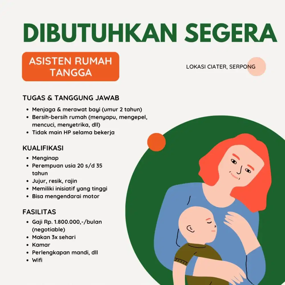 Loker ART (Asisten Rumah Tangga) Wilayah Serpong