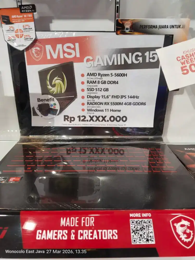 Laptop MSI GAMING 15