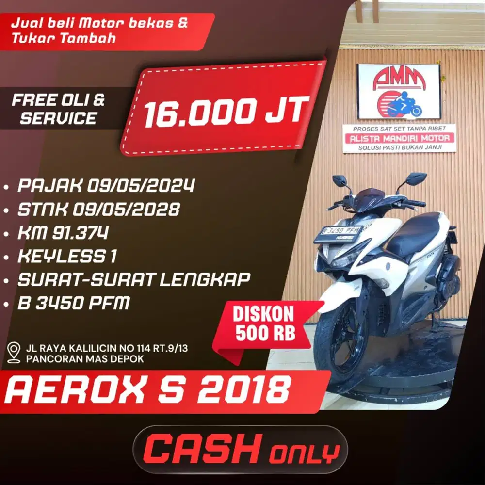 AEROX 155 S 2018 SPAYLATER INDODANA KREDIVO CC 0% GOPAYLATER ALISTA