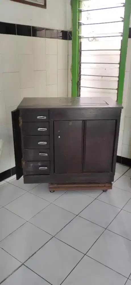 NEGO AJA!! MEJA MESIN JAHIT KAYU JATI KUNO