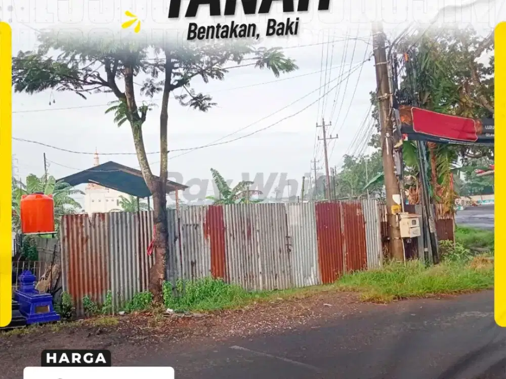 Tanah Strategis Zona Kuning di Bentakan Baki Sukoharjo, Ideal untuk Gudang