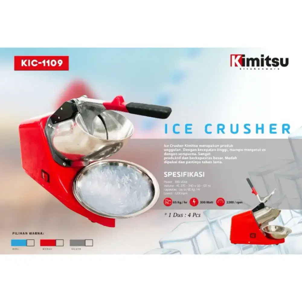 Mesin Serut KIC-1109 Penghancur Penggiling Es Batu Listrik Ice