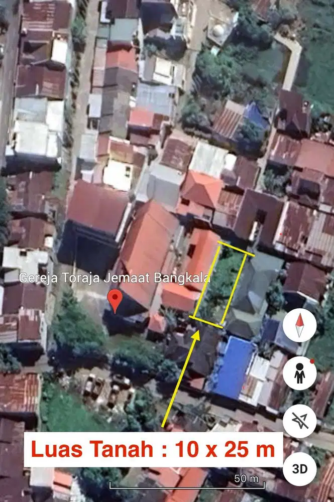 DIJUAL TANAH ukuran 10 x 25 meter.
