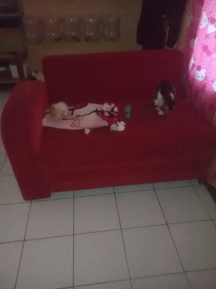 Jual sofa sebaguna dan rak piring baru pake 4 bulan