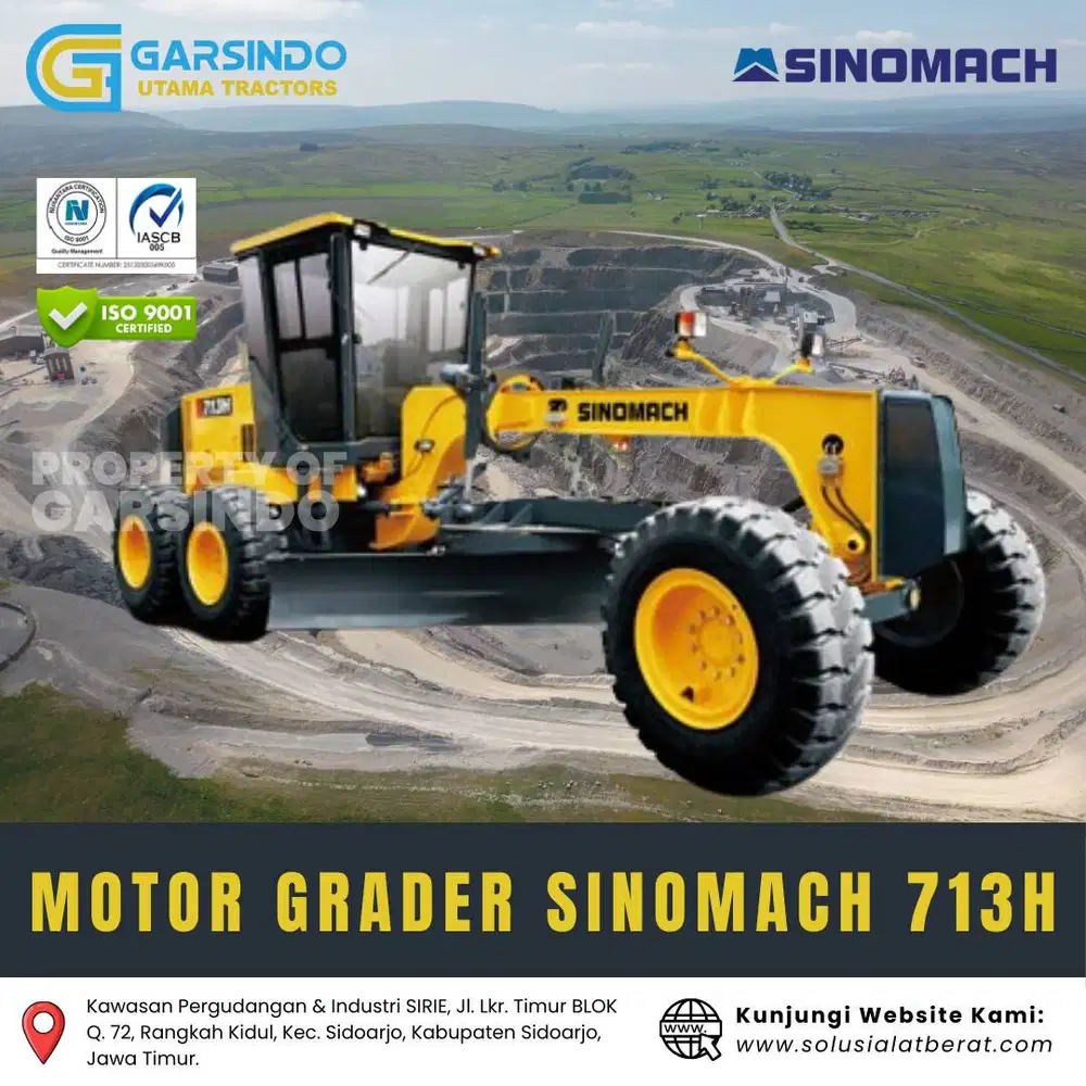 Brand New Sinomach | Motor Grader Sinomach 713H Kapasitas 13 Ton 2026