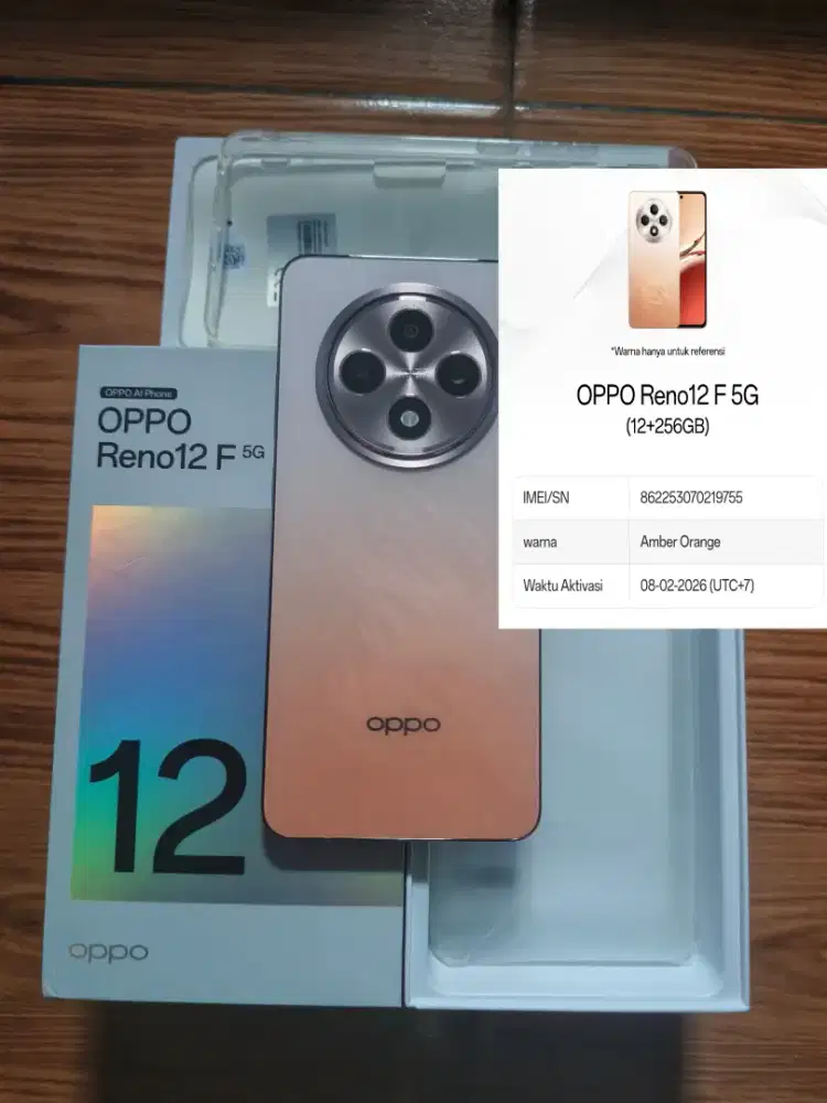 2nd oppo reno 12F 5g 12/256 Garansi resmi 08 Feb 2027 ori normal segel