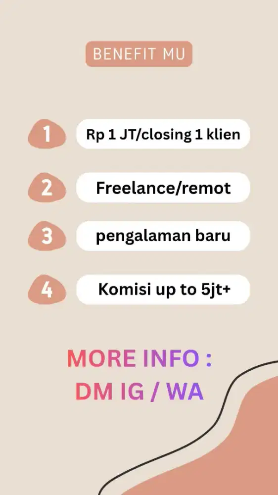 Lowongan kerja lepas (Sales / Marketing)