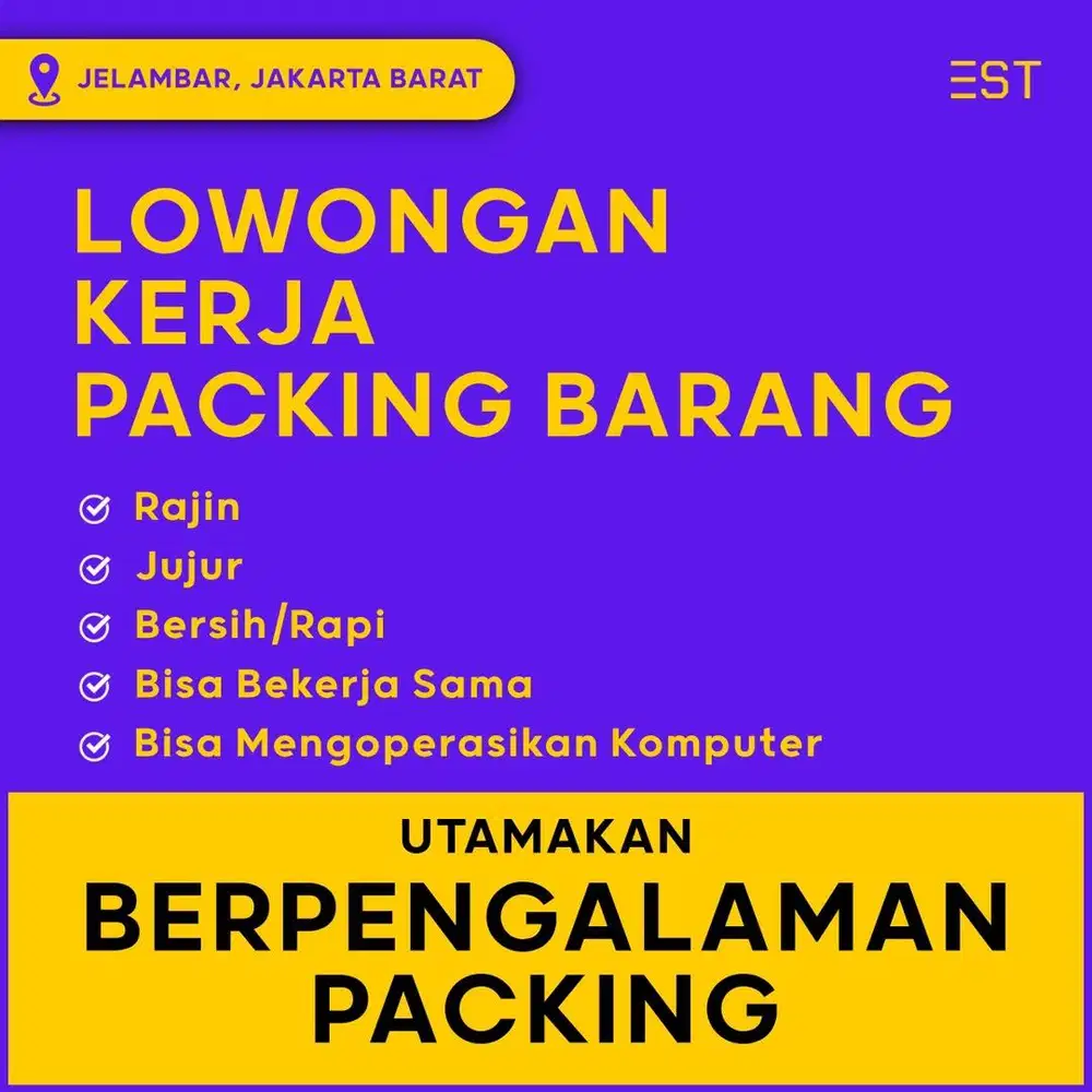 LOWONGAN KERJA BAGIAN PACKING+PICKER